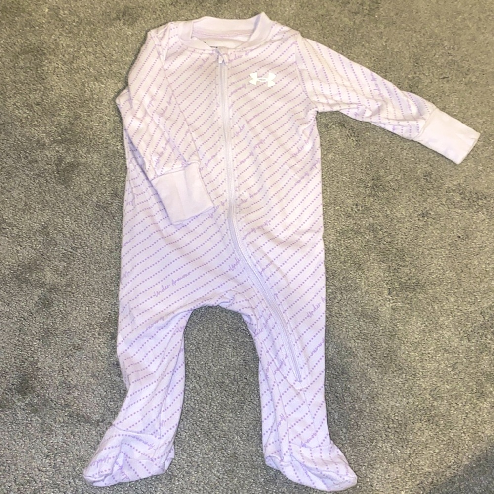 Under Armour Baby Lilac Zip Footie, 3M